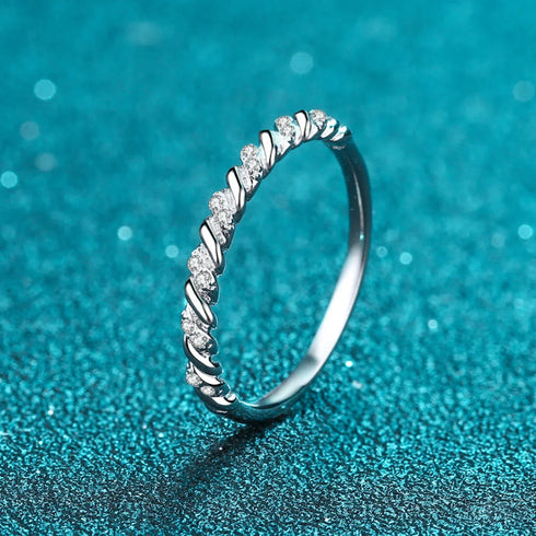 Row Moissanite 925 Sterling Silver Ring Dee - Jewelry
